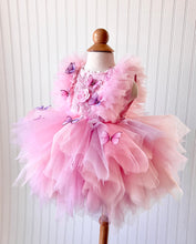 Load image into Gallery viewer, Pink and Lavender Butterly Dress with Wings