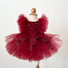 Load image into Gallery viewer, Red Dress, Antonia Floral Dress In Deep Red