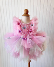 Load image into Gallery viewer, Mint, Pink and Lavender Butterly Dress with Wings