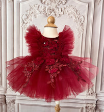 Load image into Gallery viewer, Red Dress, Antonia Floral Dress In Deep Red