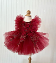 Load image into Gallery viewer, Red Dress, Antonia Floral Dress In Deep Red