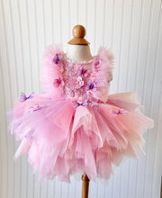 Load image into Gallery viewer, Pink and Lavender Butterly Dress with Wings