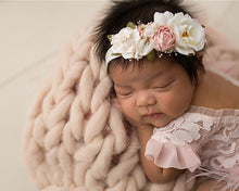 Load image into Gallery viewer, Floral Tieback in Pink and Ivory