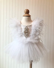 Load image into Gallery viewer, Vanessa Feather Romper in White