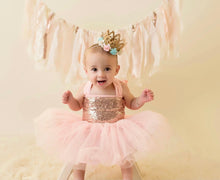 Load image into Gallery viewer, Gold Crown in Ivory, Pink and Turquoise