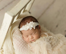 Load image into Gallery viewer, Set of 3 Floral Neutral Tiebacks