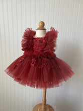 Load image into Gallery viewer, Red Christmas Dress, Deep Red Sparkle Dress