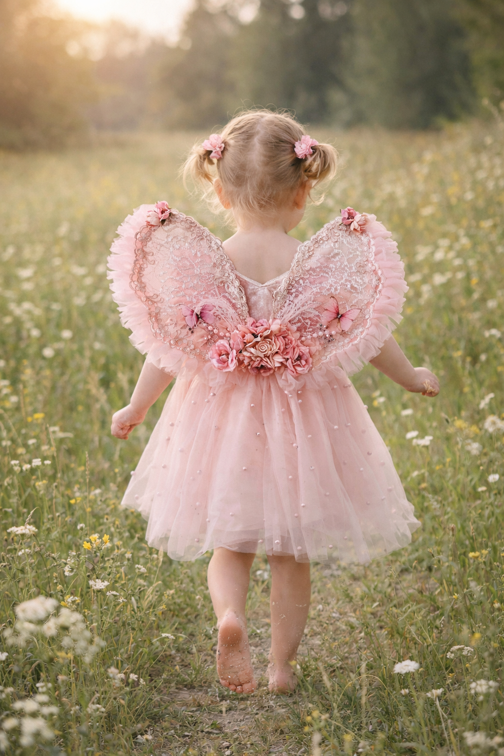 lace butterfly dress Blush and Removable Wings, Blush Wings and Dress Length (Shoulder to Feet):52 Inches Corset Dress - Black APlace Of Origin dresses-long
