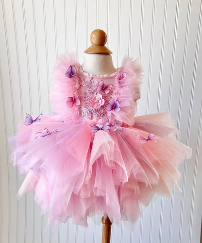 Pink and Lavender Butterly Dress with Wings