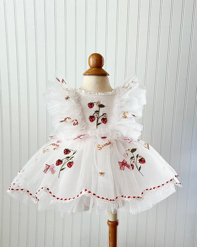 Strawberry Dress in White