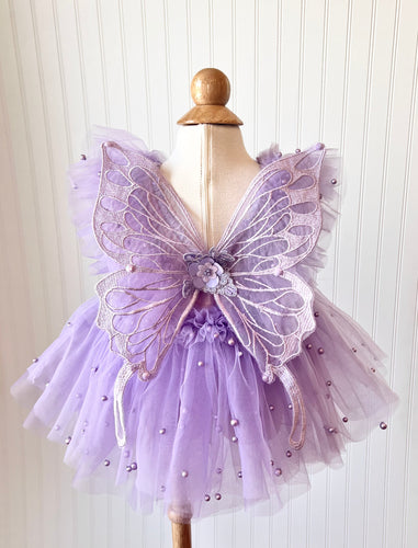 Purple Dress and Wings, Lavender Butterfly Dress