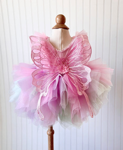 Mint, Pink and Lavender Butterly Dress with Wings