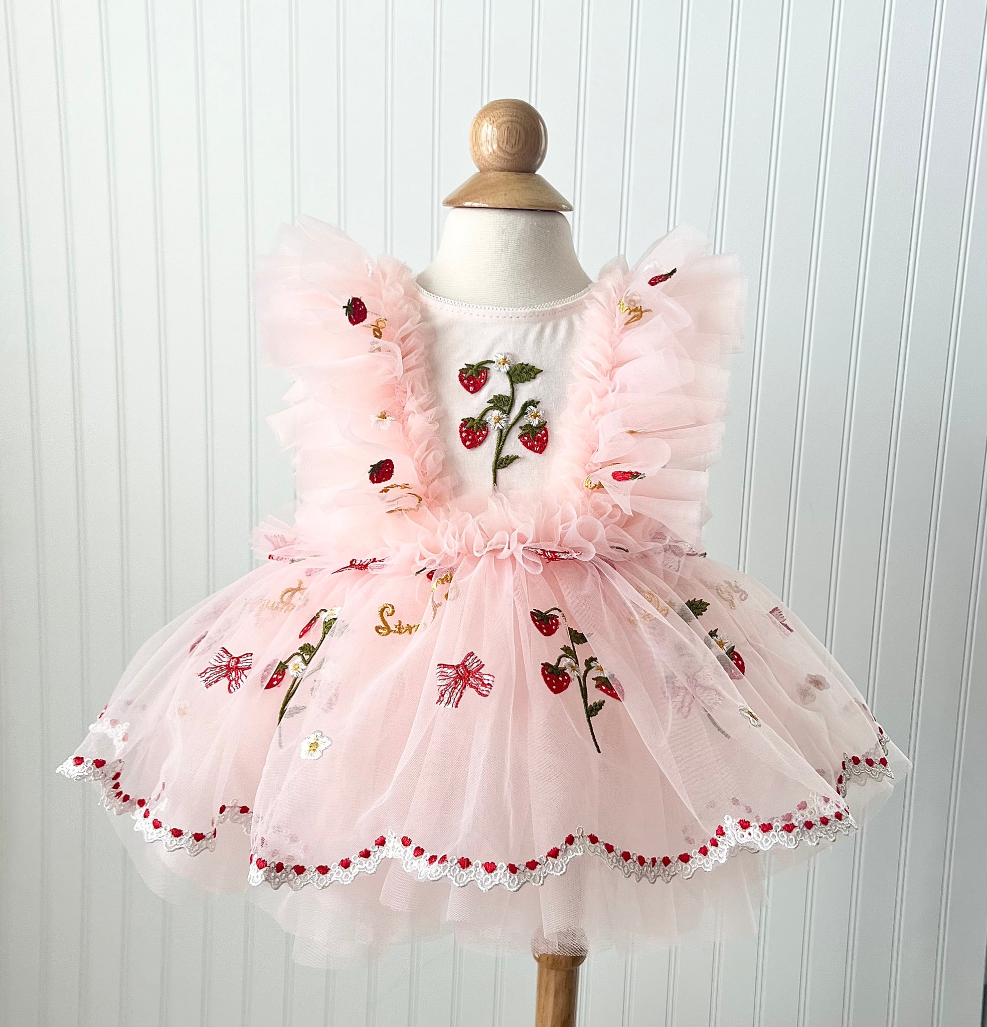 Strawberry Dress, Blush Strawberry Dress – Crystal and Taylor Strawberry Dress, Blush Strawberry Dress – Crystal and Taylor