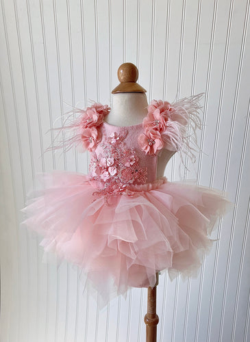 Victoria Romper Dress in Blush Pink