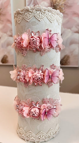 Butterfly Headpiece in Blush and Pink with Rhinestones