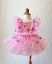 Load image into Gallery viewer, Flora Pink Butterfly Dress and Wings, Pearl Dress with Butterflies