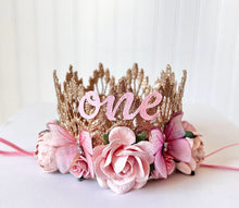 Load image into Gallery viewer, Gold Butterfly Crown in Blush