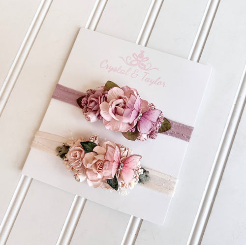 Set of Two Butterfly Headbands