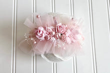 Load image into Gallery viewer, Blush Floral Tieback with Tulle