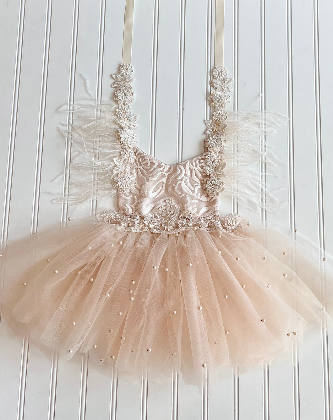 Arabella Feather Romper Ready to Ship