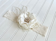 Load image into Gallery viewer, Vintage Ivory Floral Headband