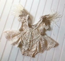 Load image into Gallery viewer, Blaire Romper in Ivory with Pearl Attachment