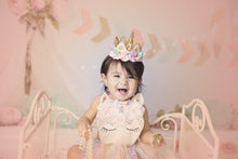 Load image into Gallery viewer, Unicorn Crown in Light Pink Lavender and Aqua