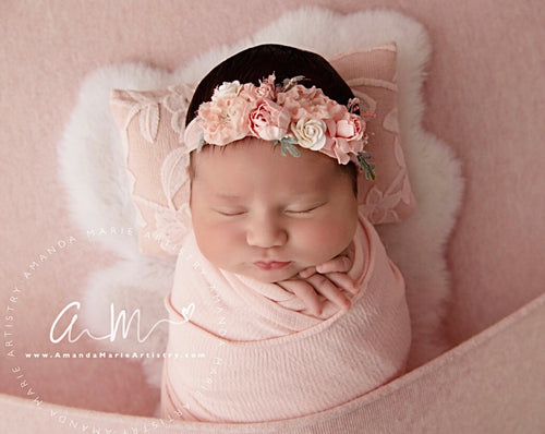 Spring Peach Full Floral Tieback