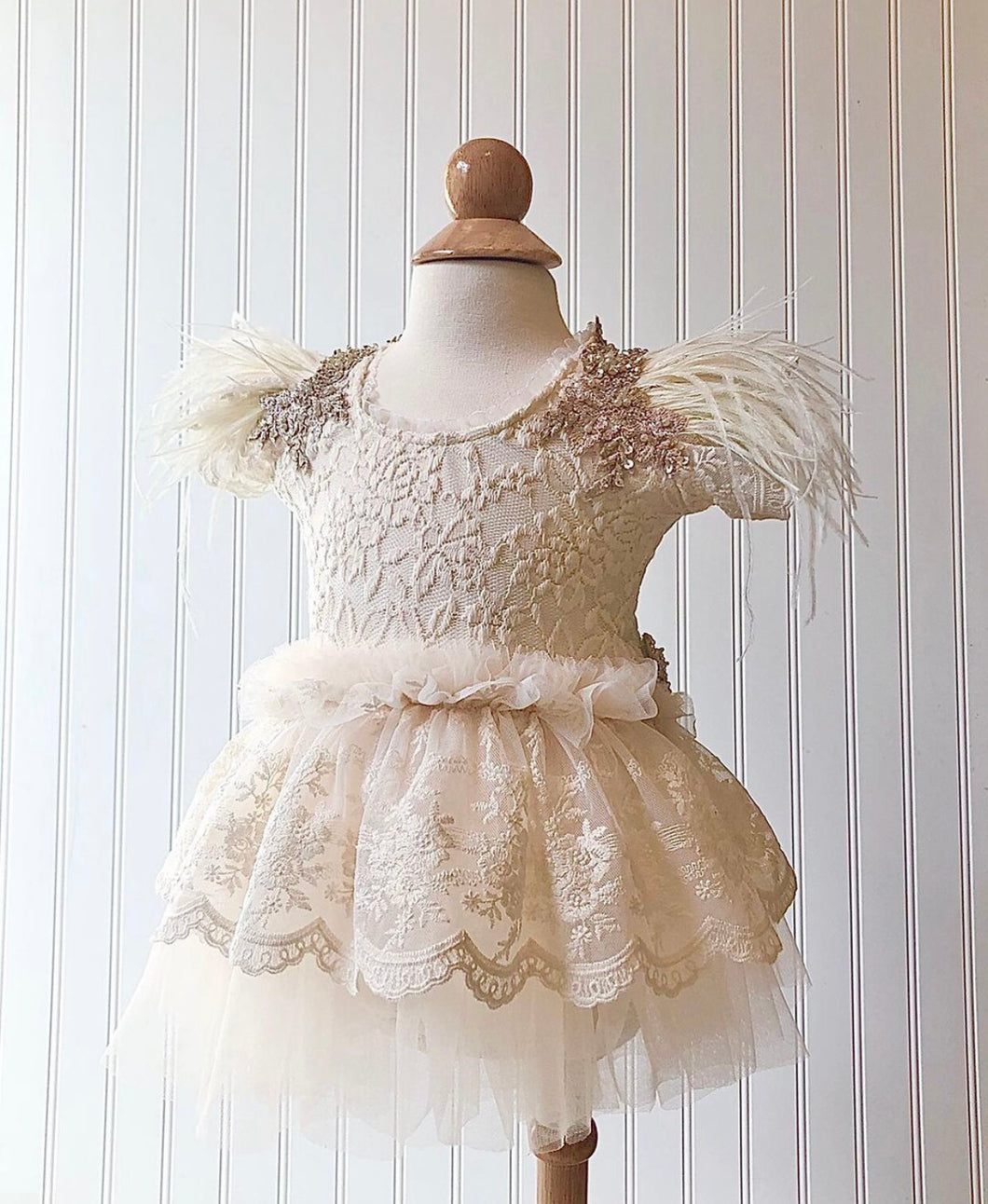 Blaire Romper with Tulle and Pearl Attachment