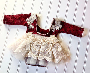 Blaire Holiday Romper with Pearl Attachment