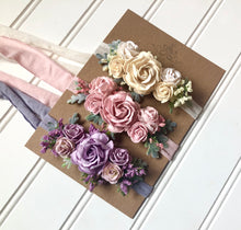 Load image into Gallery viewer, Floral Tiebacks in Ivory, Lavender and Pink