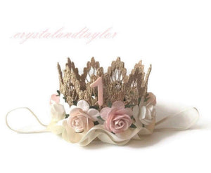 Gold Crown in Ivory, Blush and Peach
