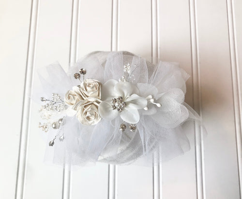 White Floral Tieback