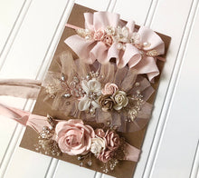 Load image into Gallery viewer, Set of 3 Embellished Headbands in Blush, Ivory and Gold