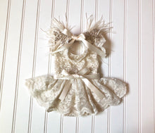Load image into Gallery viewer, Blaire Romper with Pearl Attachment &amp; Headpiece