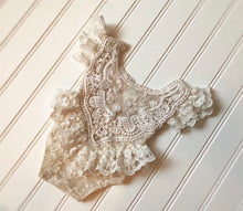 Load image into Gallery viewer, Annie Lace Romper and Bonnet Set