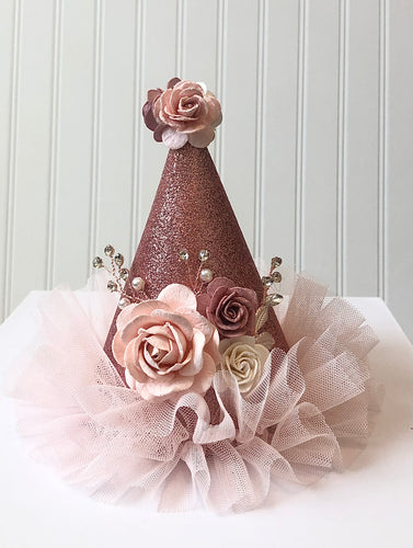 Party Hat in Rose and Blush
