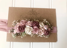 Load image into Gallery viewer, Mauve and Rose Floral Tieback
