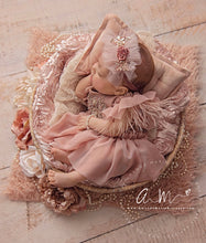 Load image into Gallery viewer, Sparkly Floral Tulle Tieback in Mauve and Dusty Pink