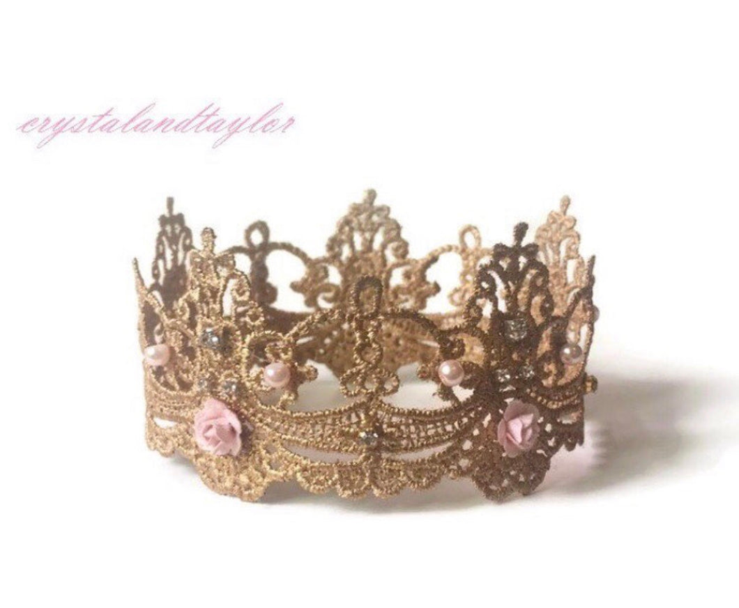 Gold Newborn Lace Crown