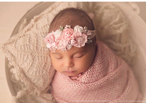 Blush Pink Full Floral Tieback