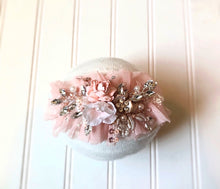 Load image into Gallery viewer, Rhinestone Floral Tieback in Blush Pink