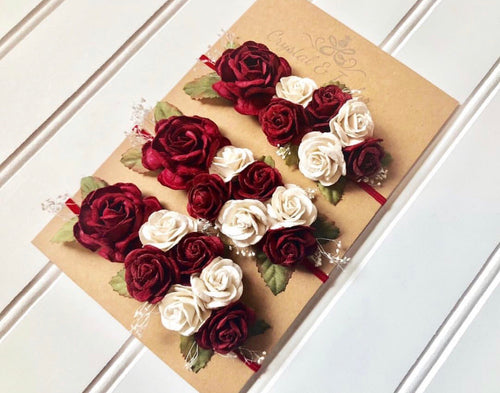 Red and Ivory Headband