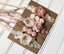 Load image into Gallery viewer, Set of 5 Tiebacks in Rose, Blush and Ivory
