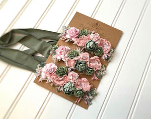Light Pink and Green Tieback