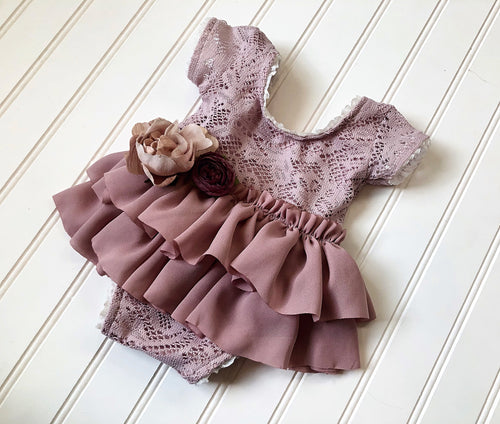 Nora Romper in Rose