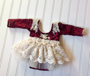 Blaire Holiday Romper with Pearl Attachment