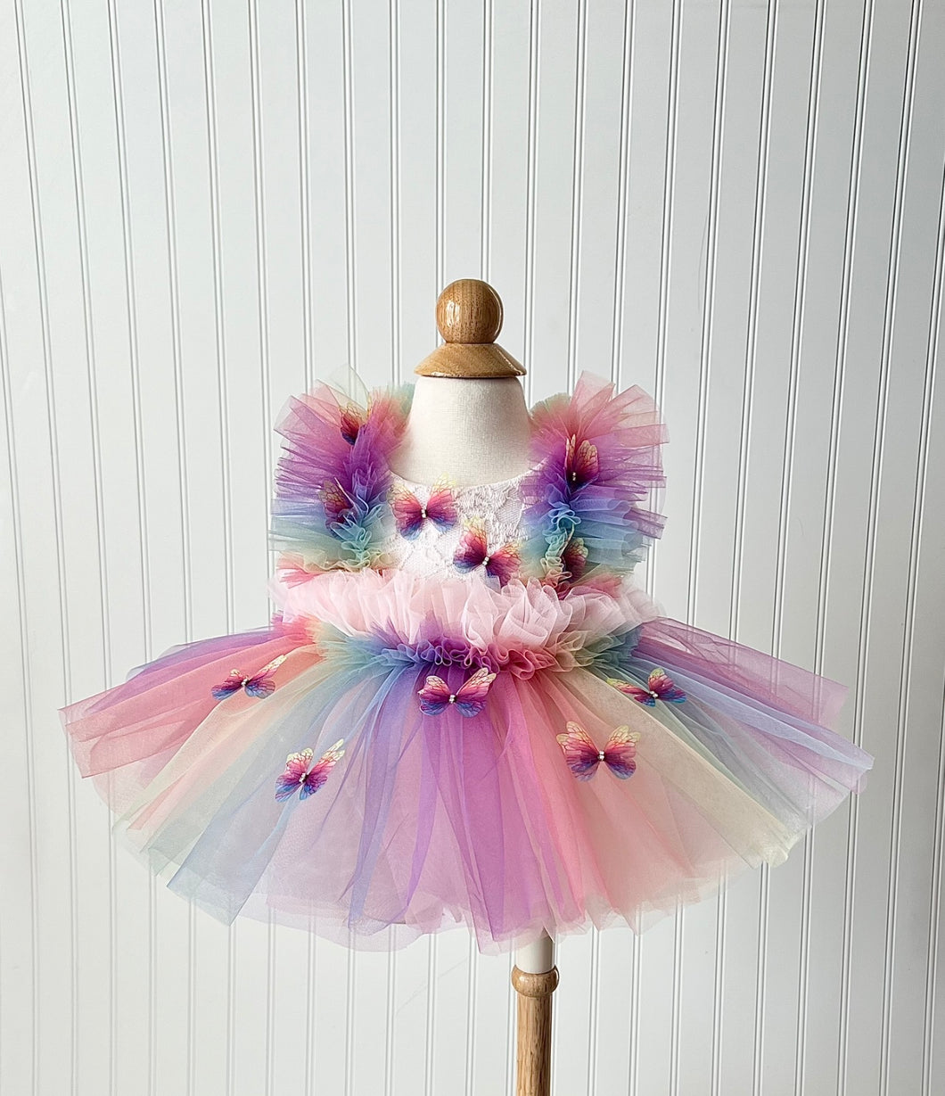 Alisa Rainbow Butterfly Dress