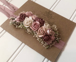 Mauve and Rose Floral Tieback