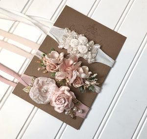 Tiebacks in Peach, Blush and Ivory
